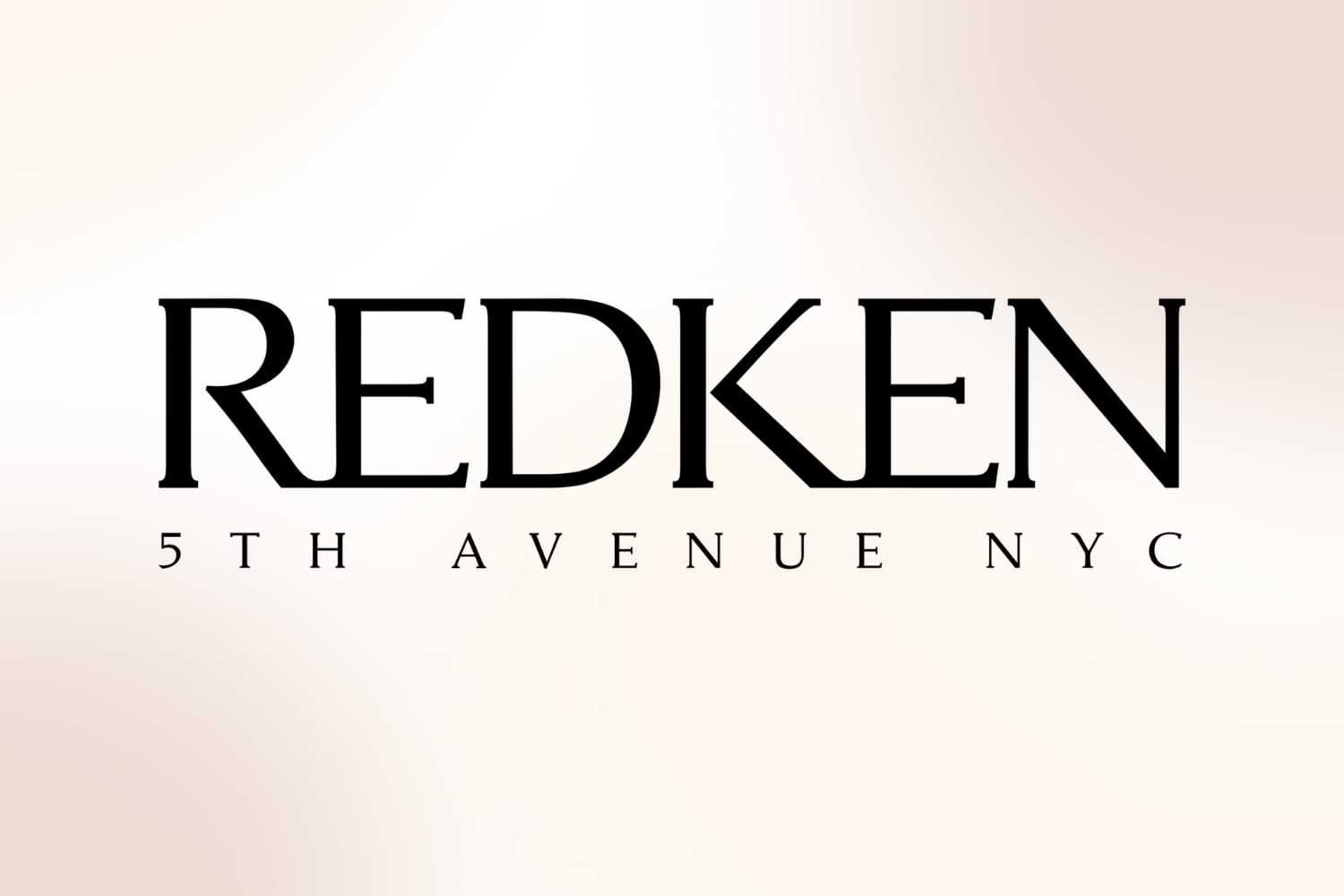 Redken logo with "5th Avenue NYC" on a light gradient background.
