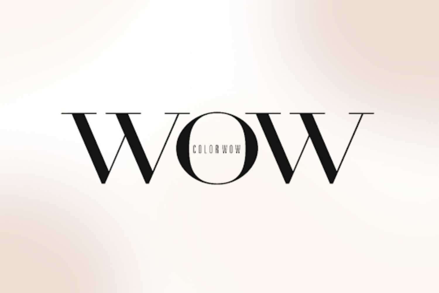 Color Wow logo with bold "WOW" text on a soft gradient background.